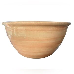 Cow Creek Pottery by Jose Peach Serving Bowl Ingram Texas Vintage 10” Diameter